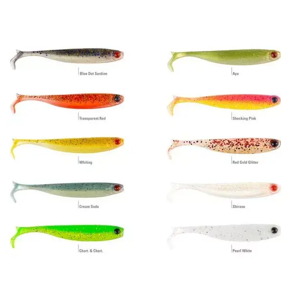 MUSTADMEZASHI Z-TAIL MINNOW 3.5"PEARL WHITE 6DB/CSOMAG Superprijs