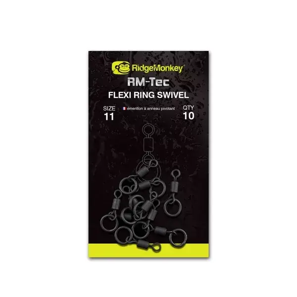 RIDGEMONKEY RM-TEC FLEXI RING SWIVEL SIZE8 KARIKÁS FORGÓ 10D Voordeelprijs