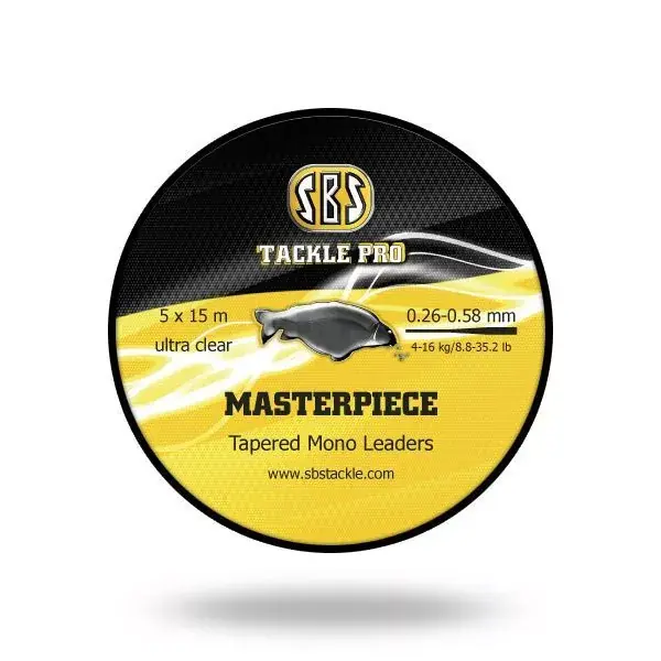 Masterpiece Tapered Mono Leader ultra clear 0.26-0.58mm 5*15 Direct Beschikbaar