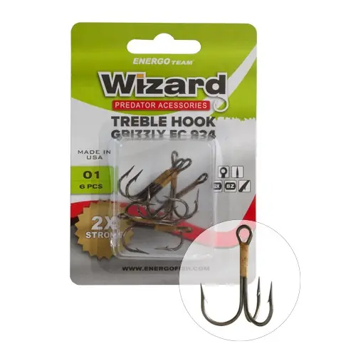 HÁROMÁGÚ HOROG WIZARD EC924 NO. 1 2X BRONZ 6DB/CS - Horgászo Gereduceerde Prijs