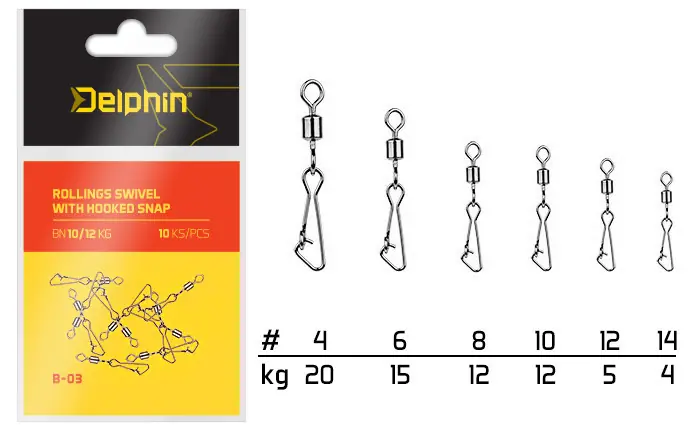 Weekendaanbieding Rollings swivel with Hooked snap Web és Horgá