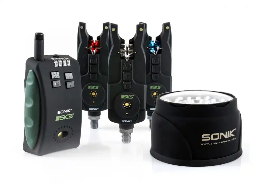 Flitsaanbieding SONIK SKS ELEKTROMOS KAPÁSJELZŐ SZETT 3+1 + BIVVY LÁMPA - Ho