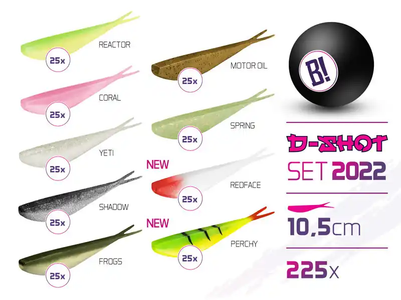 BOMB D-SHOT 2022 csali szett 10,5cm / 225db W Populair