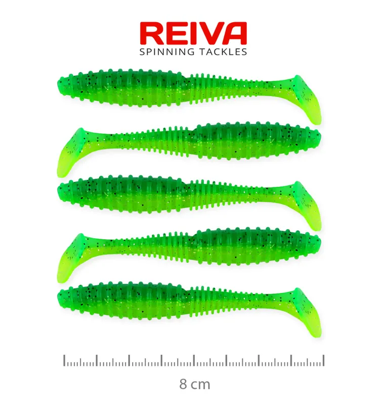 Voordeelprijs Zander Power Shad 8cm 5db/cs (Poison Green) W
