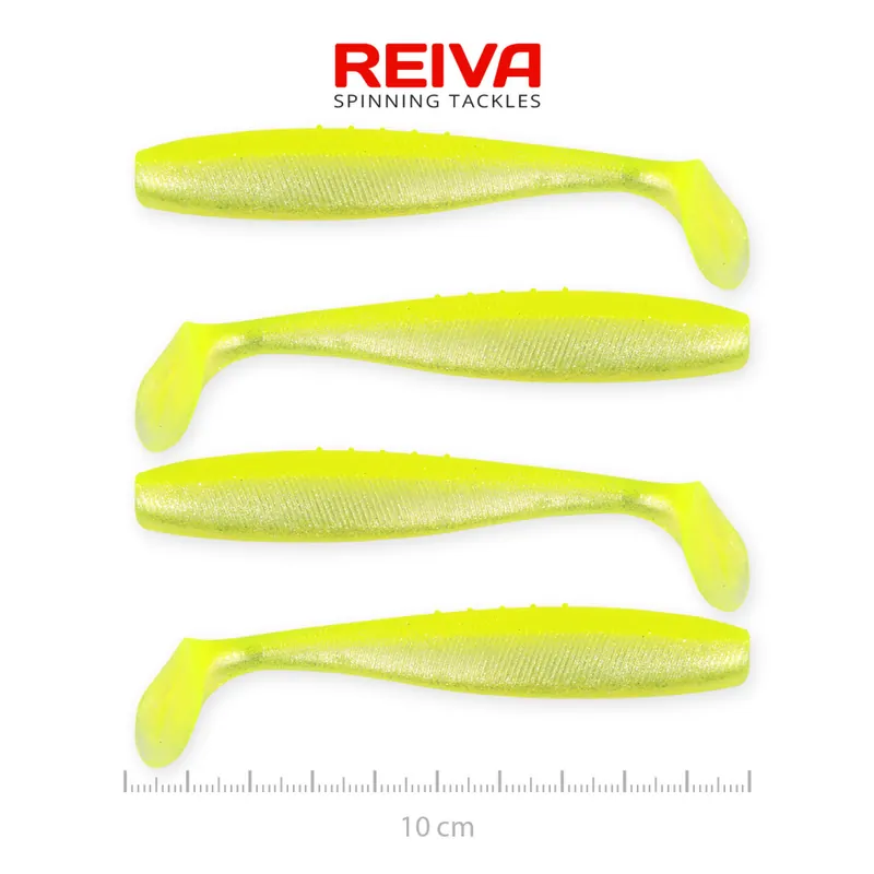 Flat Minnow shad 10cm 4db/cs (Flash Lemonade) Alleen Vandaag