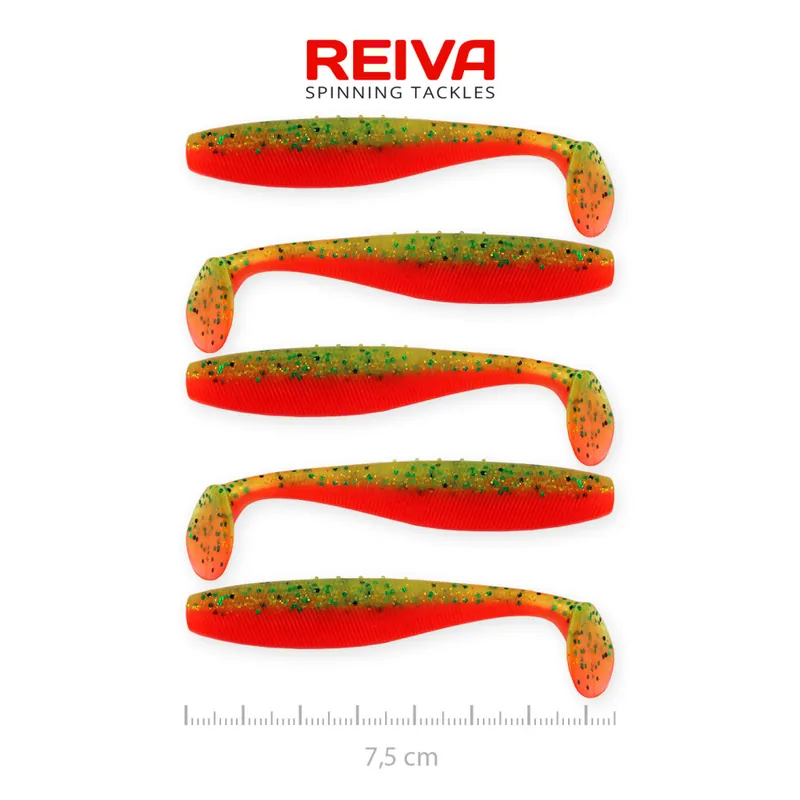 Flat Minnow shad 7,5cm 5db/cs (Crazy Tomato) Uitverkoop