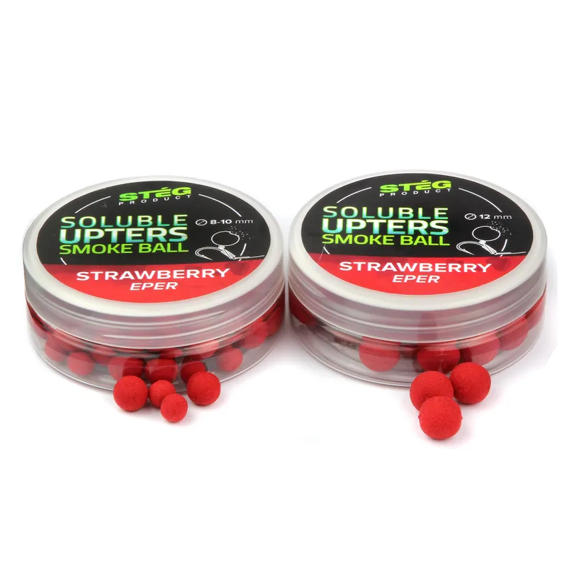 Stég Product Soluble Upters Smoke Ball 12mm Strawberry 30g - Weekendaanbieding