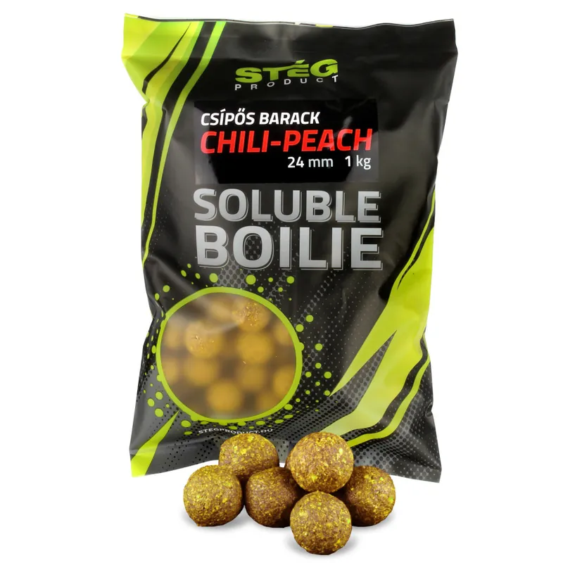 Stég Product Soluble Boilie 20mm Chili-Peach 1kg - Horgászom Direct Verzonden