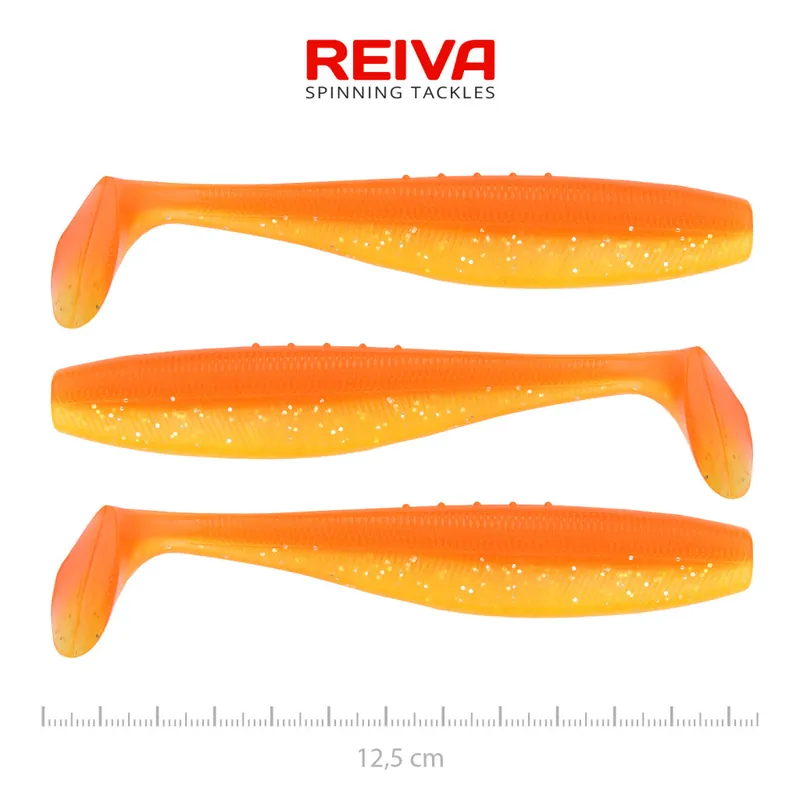 Premium Flat Minnow shad 12,5cm 3db/cs (Shiny Orange)