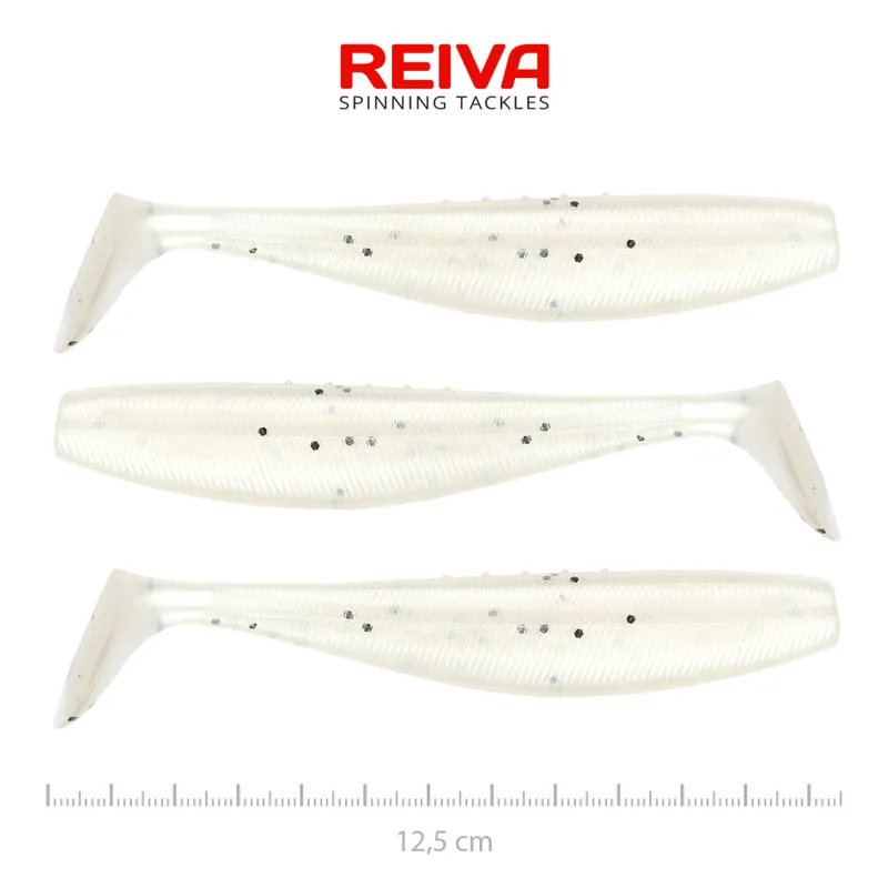 Uitverkoop Flat Minnow shad 12,5cm 3db/cs (Pearl Dot) We