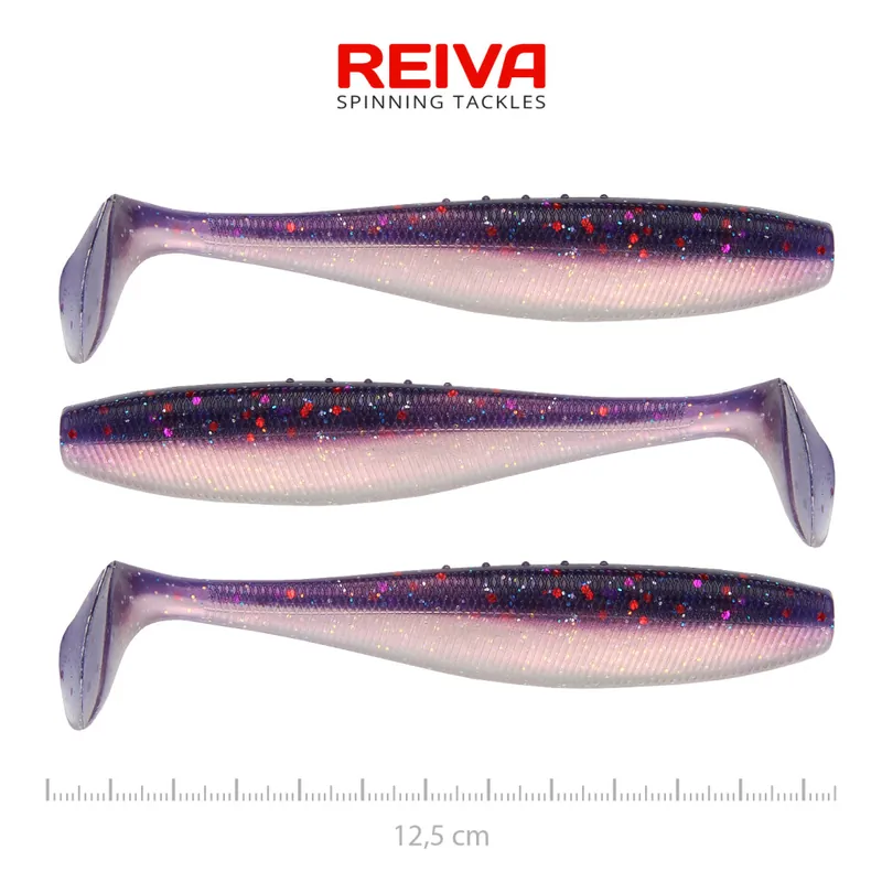 Hete Deal Flat Minnow shad 12,5cm 3db/cs (Purple Pearl)