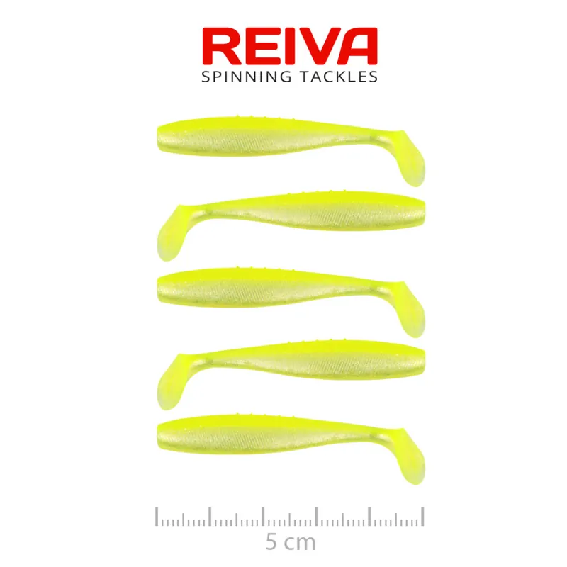 Finale Uitverkoop Flat Minnow Shad 5cm 5db/cs (Flash Lemonade)