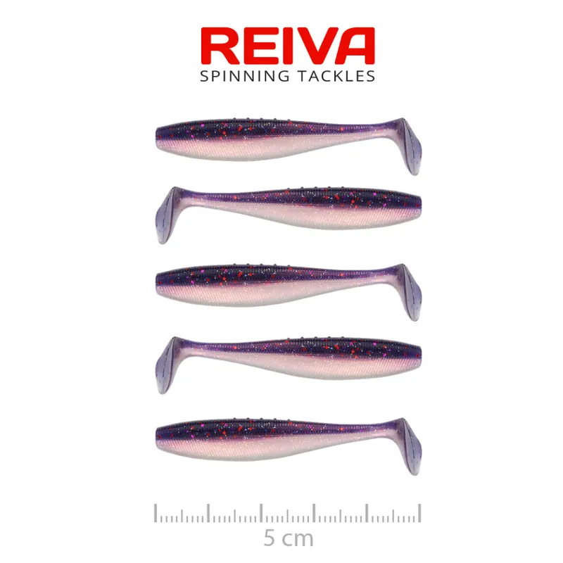 Direct Beschikbaar Flat Minnow Shad 5cm 5db/cs (Purple Pearl) We