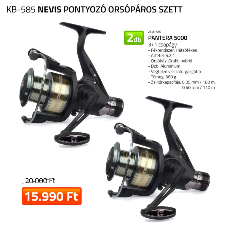 Veilige Betaling Pontyozó orsópáros 2x 2545-450 Web és Horgász