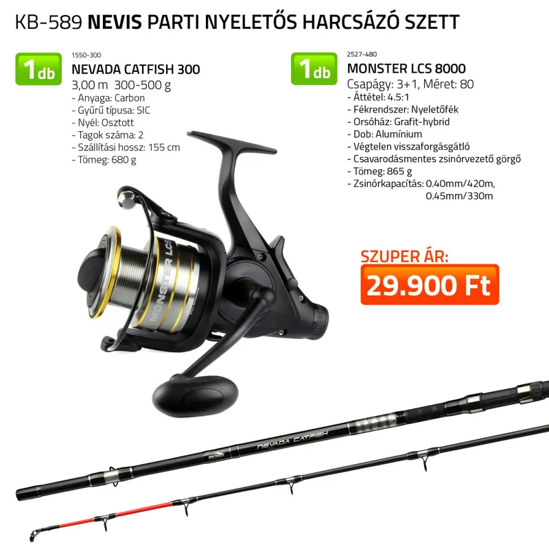 Parti nyeletős harcsázó szett 1550-300+ 2527-480 - Horgászom Seizoensaanbieding