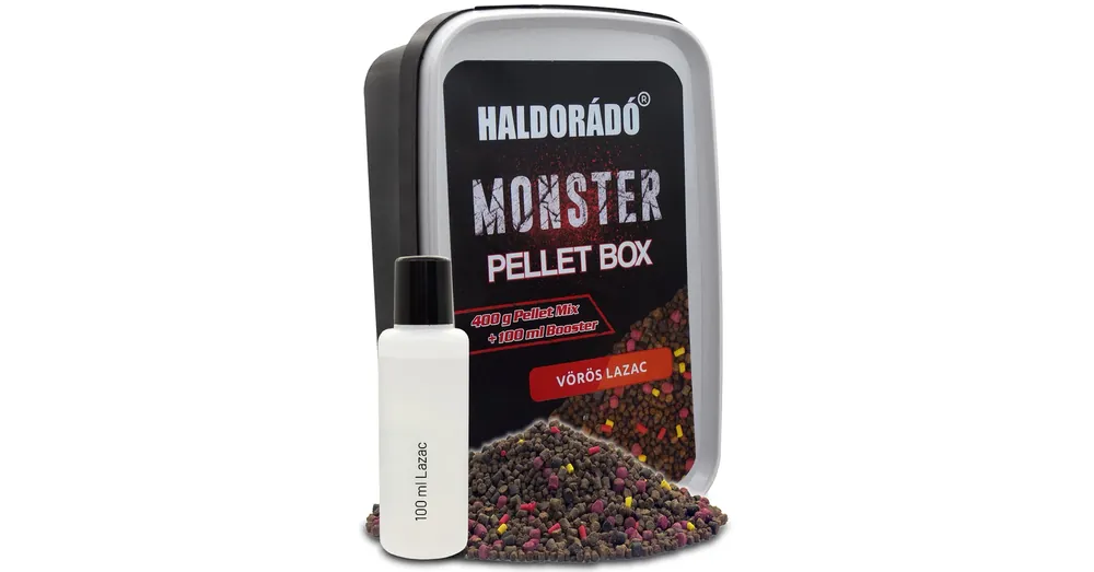 Haldorádó MONSTER Pellet Box - Vörös Lazac 400g Gratis Retour