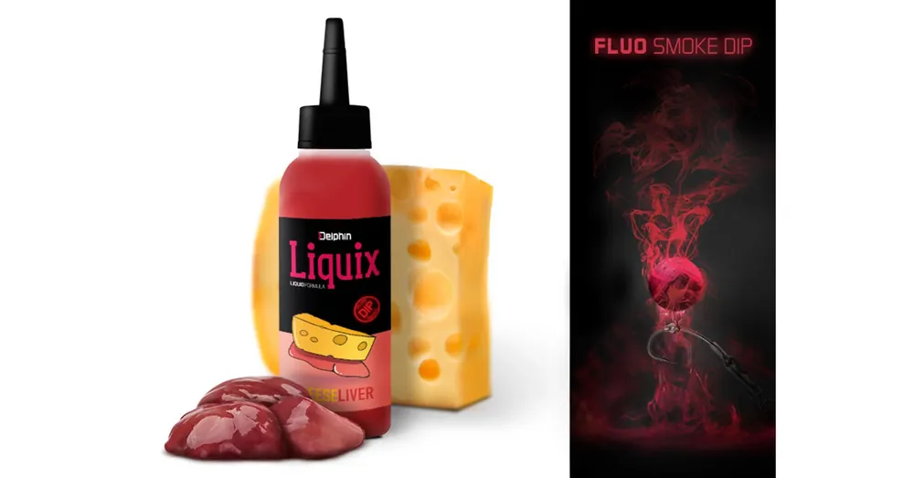 Delphin D SNAX LiquiX 100ml Sajt - máj fluo dip Favoriet