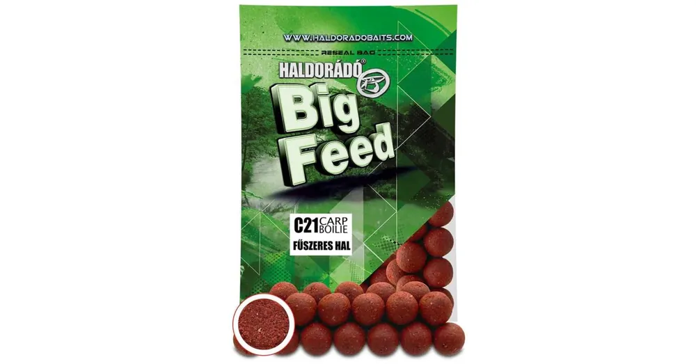 Haldorádó Big Feed - C21 Boilie - Fűszeres Hal 700g Laatste Versie