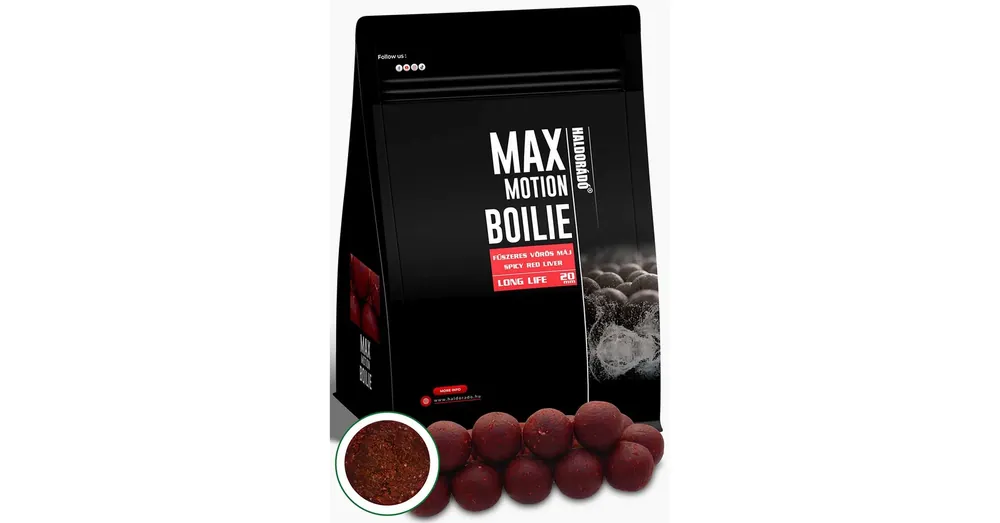 Haldorádó MAX MOTION Boilie Long Life 20 mm - Fűszeres Vörös Máj 800g Weekendaanbieding