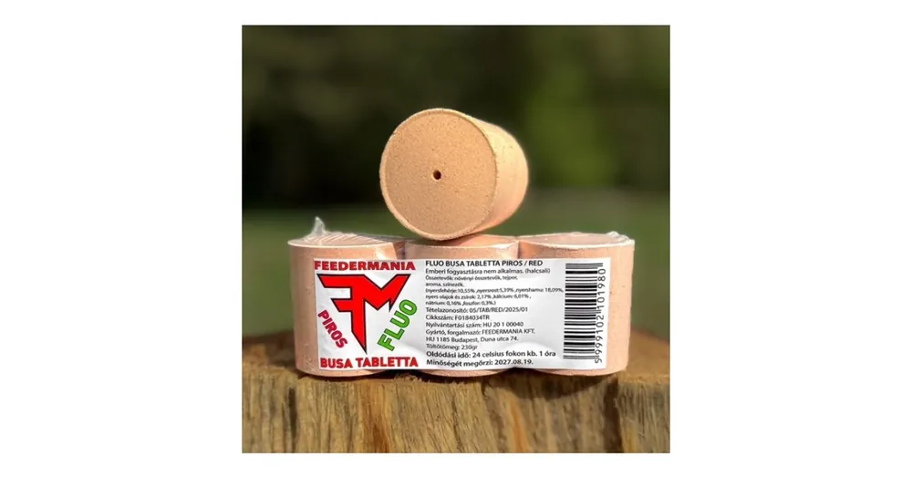 Betaalbaar Feedermánia Fluo Busa Tabletta - Piros 230g