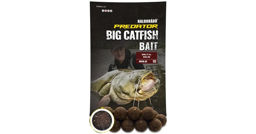 Gereduceerde Prijs Haldorádó Catfish Bait Boilie 30+ Brutal Squid, harcsázó bojli 1kg