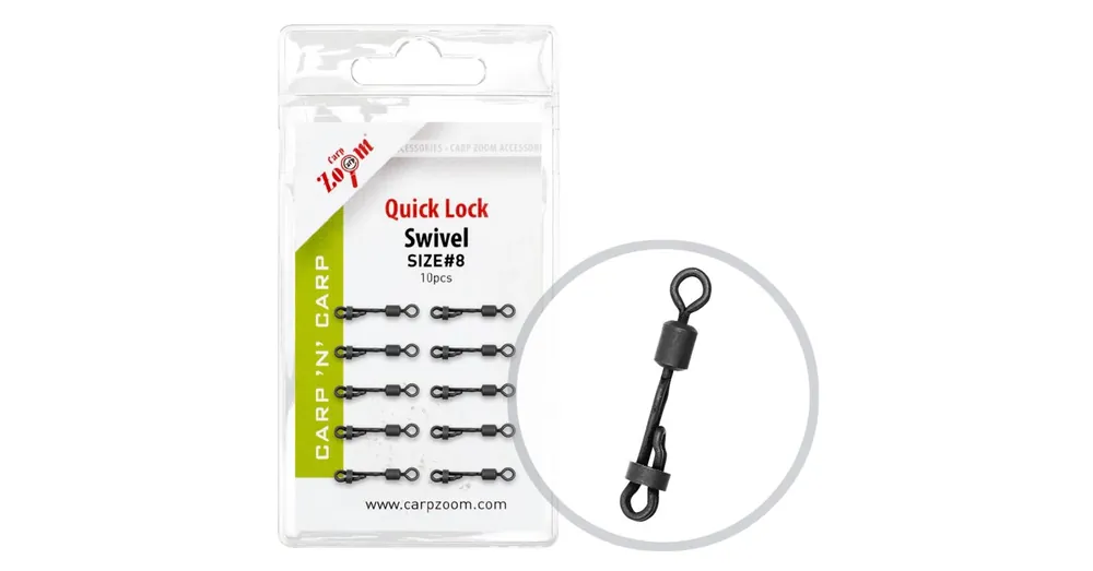 CarpZoom Bojlis matt fekete 8 biztonsági gyorskapocs 10db/csg Merkproduct