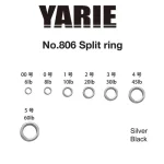 Beperkte Voorraad Yarie 806 Split ring Black 6lb 00 kulcskarika