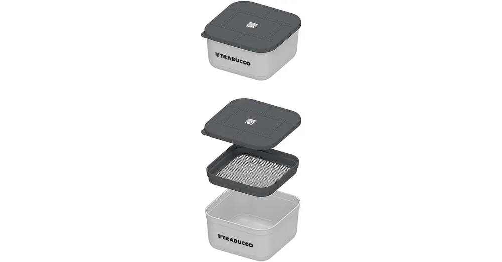 Trabucco Baitsafe Box 1,6l vent & mesh riddle, szellőző csalitartó doboz hálós betéttel Speciale Aanbieding