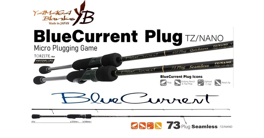 Yamaga Blanks Blue Current 73plug Seamless Tz-Nano 2,22m 1,5-6g pergető horgászbot Beperkte Voorraad
