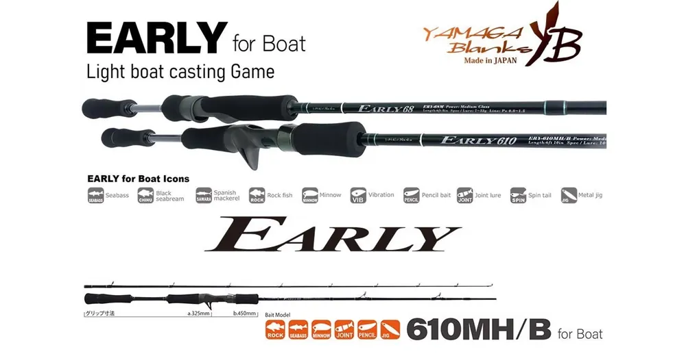 Goedkoop Yamaga Blanks Early Boat 610MH/B Baitcast 2,10m 10-50g casting pergető horgászbot