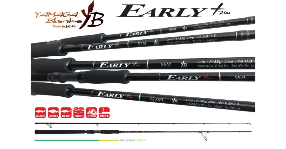 Yamaga Blanks Early Plus 98H 2,93m 18-60g pergető horgászbot Op = Op