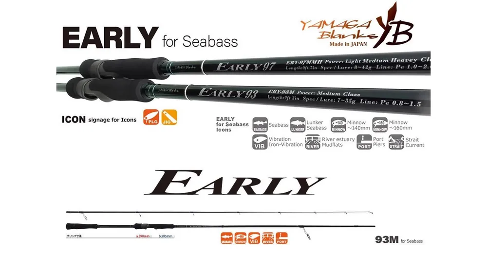 Yamaga Blanks Early Seabass 93M 2,81m 7-35g pergető horgászbot Fabrieksprijs
