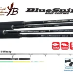 Snelle Levering Yamaga Blanks Blue Sniper 81/8 Blacky Tuna 2,48m 45-120g spinning pergető bot
