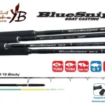 Rechtstreeks Van De Fabrikant Yamaga Blanks Blue Sniper 81/10 Blacky Tuna 2,48m 50-130g spinning pergető bot