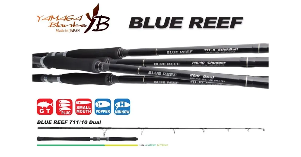 Hete Deal Yamaga Blanks Blue Reef GT 711/10 Dual 2,47m Max200g spinning pergető bot