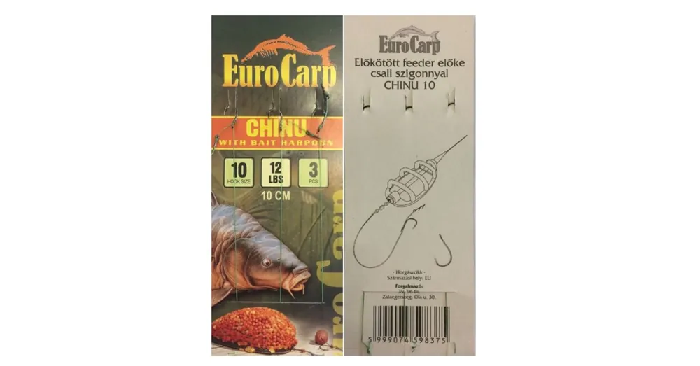 Eurocarp Előkötött feeder előke csaliszigonnyal Chinu-10 10cm 12lbs Beperkte Voorraad