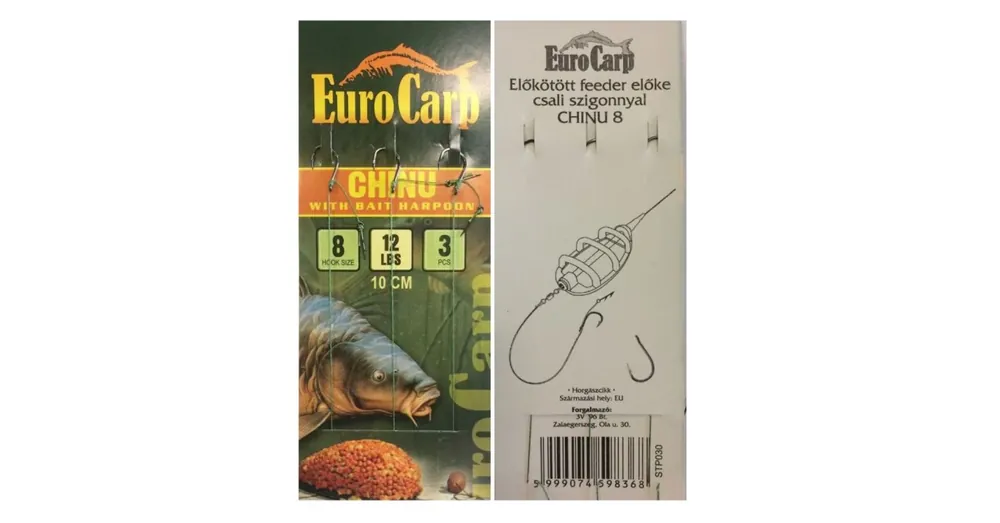 Merkproduct Eurocarp Előkötött feeder előke csaliszigonnyal Chinu-8 10cm 12lbs