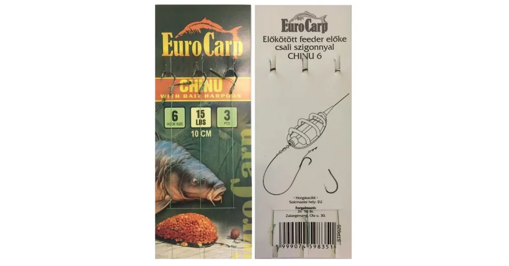Eurocarp Előkötött feeder előke csaliszigonnyal Chinu-6 10cm 15lbs Premium