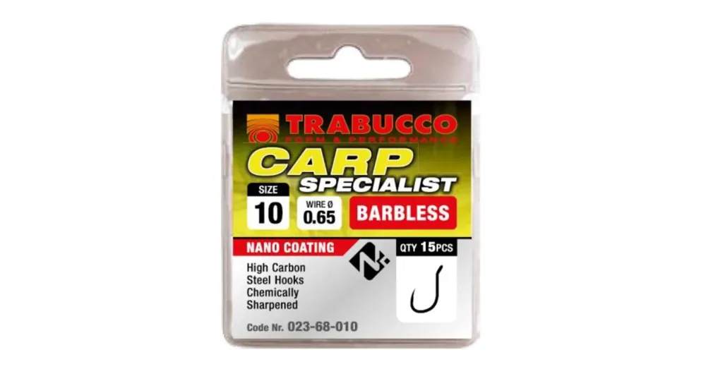 Weekendaanbieding Trabucco Carp Specialist szakáll nélküli horog, méret 10