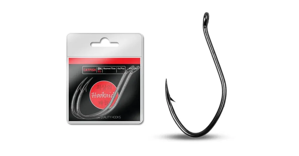 Uitverkoop Delphin HKD Catfish ring 6/0 Black nickel 3pcs hook