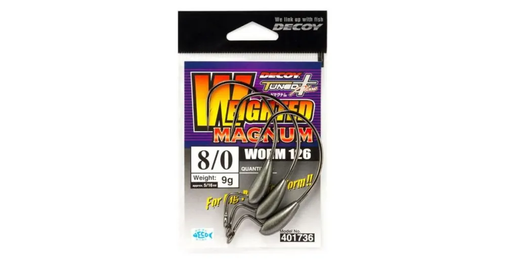 Voordeelprijs Decoy Offset Worm 126 Magnum 10/0 14gr súlyozott horog 2 db/csg