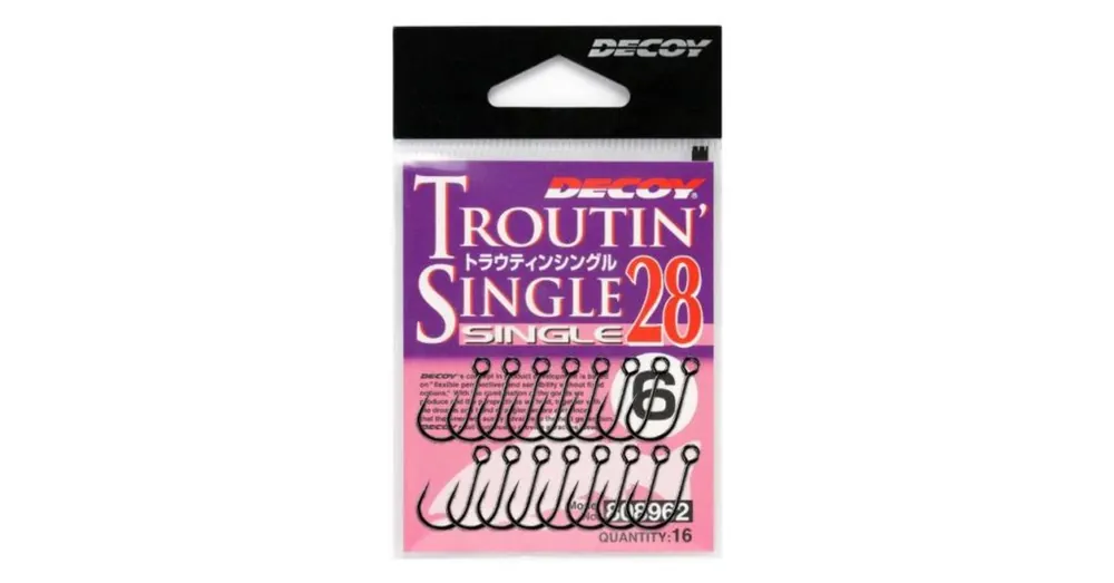 Decoy 28 Troutin Single 4 egyágú horog 16 db/csg Gecertificeerd