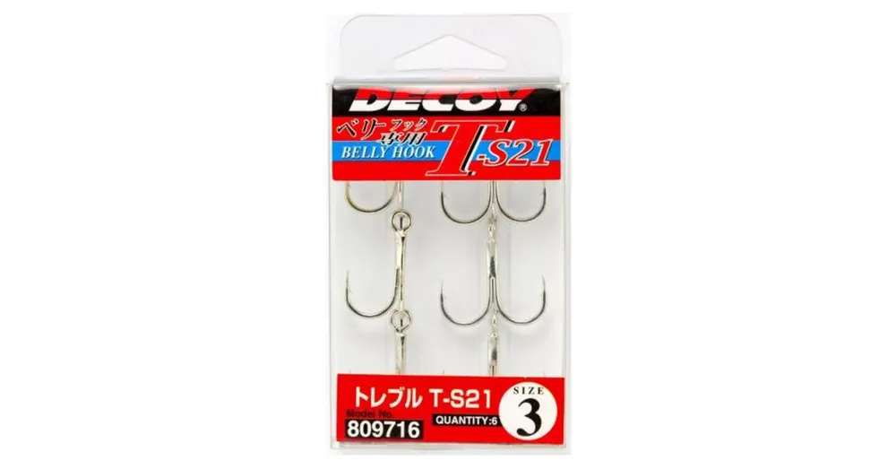 Express Levering Decoy T-S21 Belly Hook 2 hármas horog 6 db/csg