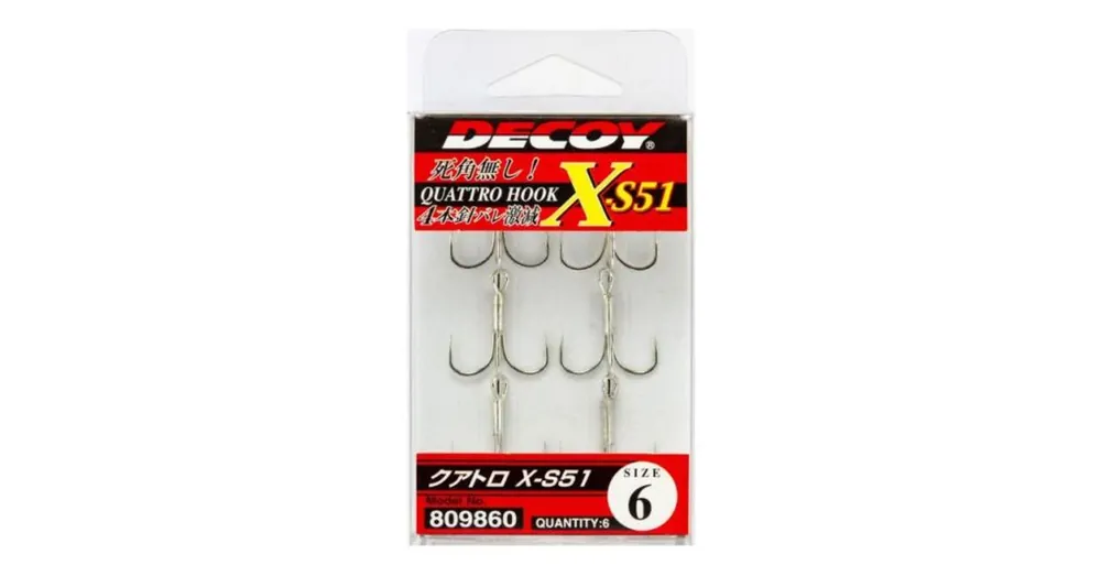 Decoy Quattro X-S51 6 négyágú horog 6 db/csg Dagaanbieding