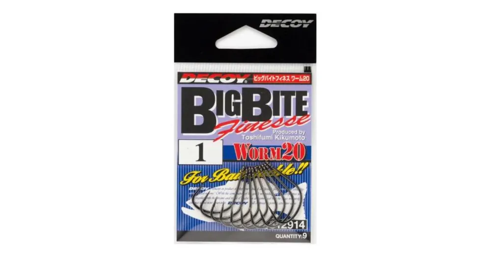 Decoy Worm 20 Big Bait Finesse 2 egyágú horog 9 db/csg Koop Vandaag