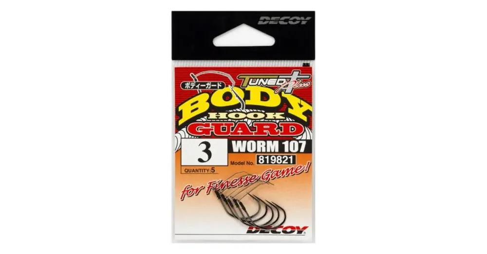 Decoy Worm 107 Body Guard 4 bokorugró horog 5 db/csg Nieuw