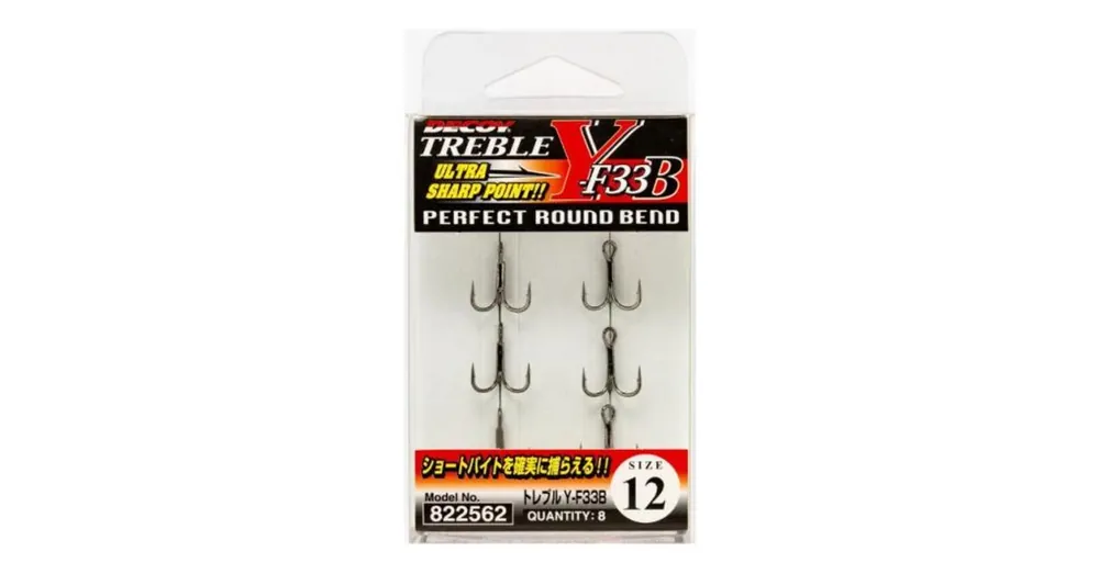 Decoy Y-F33B Round Bend 10 Microbarb hármas horog 8 db/csg Betaalbaar