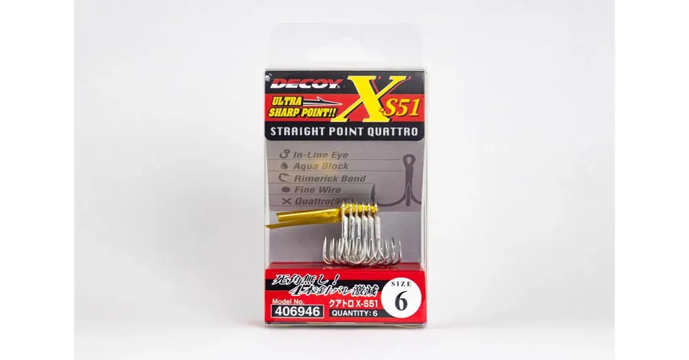 Decoy Quattro X-S51 8 négyágú horog 6 db/csg Exclusieve Aanbieding