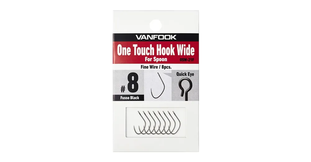 Gratis Retour Vanfook OSW-21F One Touch Hook Wide 8 szakáll nélküli horog 8db