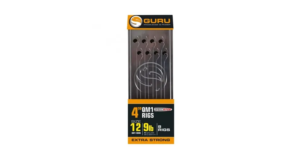 Guru QM1 Speed Stop Ready Rigs 4" (10cm) - 12 QM1 - 9lbs/0,22mm, előkötött horog 8 db/csg Actieprijs